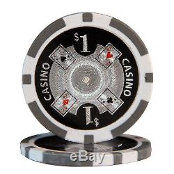 500pc Ace Casino Poker Chip Set with Aluminum Case