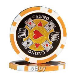 500pc Ace Casino Poker Chip Set with Aluminum Case