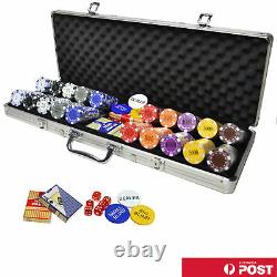 500pc Casino Size Chips Poker Set TEXAS HOLD'EM Game Party Game Bronzing Number