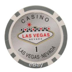 500pc Matte Las Vegas Nevada Poker Chip Set + 2 Decks Automatic Card Shuffler