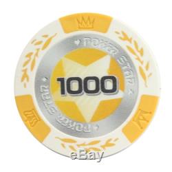 500pc Poker Star Clay Poker Chip Set with Aluminum Case + Cut Cards