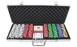 500pc Roman Times Clay Poker Chips Set 5 Color Denomination Kids Adult Toys Game