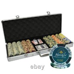 500pcs 14G MONTE CARLO MILLIONS CLAY POKER CHIPS SET by MRC POKER