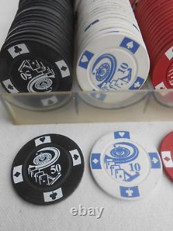 520+ Piece 6 Rack Ace High Roulette Denomination Poker Chip Set Heavy Clay