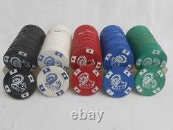 520+ Piece 6 Rack Ace High Roulette Denomination Poker Chip Set Heavy Clay