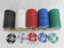 520+ Piece 6 Rack Ace High Roulette Denomination Poker Chip Set Heavy Clay