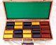 560 Antique Clay Poker Chip Set Rare Black, Brown, Yellow, 5 Rack Carrying Case