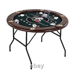 6-Person Folding Poker Table with Poker Chips and Card Set