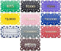 60 Ct Square Rectangular Poker Plaques Case Set Blank or Denominated Pick Chips