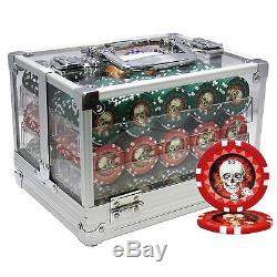 600 13.5g Skull Poker Chips Set Acrylic Case Custom Build
