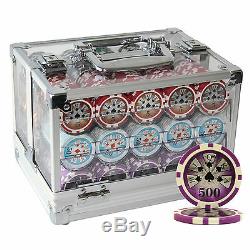 600 14 G High Roller Casino Clay Poker Chips Set Acrylic Case Custom Build