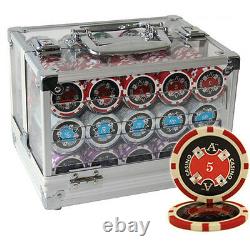 600 14g Ace Casino Clay Poker Chips Set Acrylic Case Custom Build