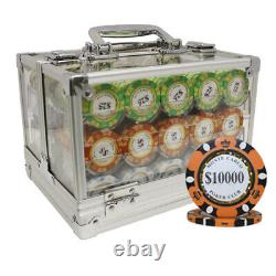 600 14g Monte Carlo Poker Club Chips Set Acrylic Case By Mrc Poker