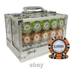 600 14g Monte Carlo Poker Club Clay Poker Chips Set Acrylic Case Custom Build