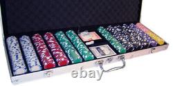600 Diamond Suited 12.5g Clay Poker Chips Set with Aluminum Case Pick Chips