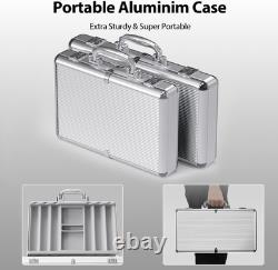 600-Piece Casino Poker Chip Set with Denominations, 11.5G Weighted Chips, 2 Deck