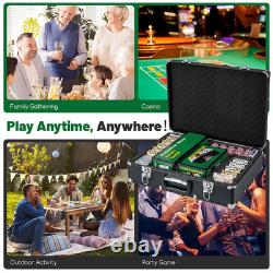 600-Piece Poker Chip Set 14 Gram Claytec Chips With Carrying Case 6 Decks of Cards