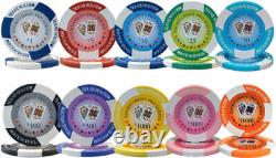 600 Tournament Pro 11.5g Clay Poker Chips Set with Acrylic Case Pick Chips