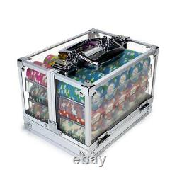 600 count Monaco Club Poker Room Heavyweight 13.5g Chips Set Clear Acrylic Case