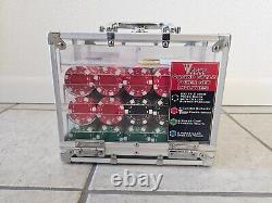 600 pcs. Vegas style Hold'em Poker Chips Set with Acrylic Case trays, & buttons