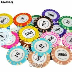 600PCS/1000PCS Casino Clay Crown Texas Hold'em Poker Chip Sets Baccarat