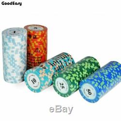 600PCS/1000PCS Casino Clay Crown Texas Hold'em Poker Chip Sets Baccarat