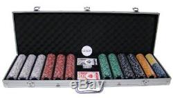 600ct. Coin Inlay 14g Poker Chip Set in Acrylic Case with 6 Chip Trays