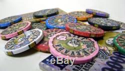 600ct. Nevada Jack Ceramic 10g Poker Chip Set in Acrylic Carry Case with 6 Trays