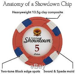 600ct Showdown Poker Chip Set in Aluminum Carry Case, 13.5-gram Heavyweight Clay