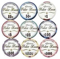 600pc 10g Ceramic Valentino Poker Chip Set/With Case