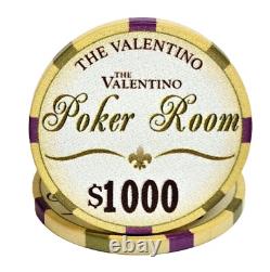 600pc 10g Ceramic Valentino Poker Chip Set/With Case