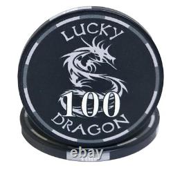 600pc 10g Lucky Dragon Ceramic Poker Chip Set/With Case