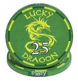600pc 10g Lucky Dragon Ceramic Poker Chip Set/With Case