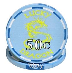 600pc 10g Lucky Dragon Ceramic Poker Chip Set/With Case