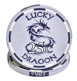 600pc 10g Lucky Dragon Ceramic Poker Chip Set/With Case