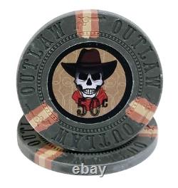 600pc 13.5g Clay Outlaw Poker Chip Set/With Case