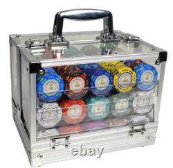 600pc 14g Clay 2-Tone Monte Carlo Poker Chip Set/With Case