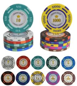 600pc 14g Clay 2-Tone Monte Carlo Poker Chip Set/With Case