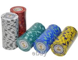 600pc 14g Clay 2-Tone Monte Carlo Poker Chip Set/With Case