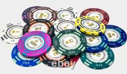 600pc 14g Clay 2-Tone Monte Carlo Poker Chip Set/With Case