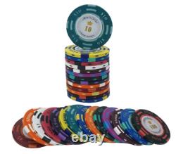 600pc 14g Clay 2-Tone Monte Carlo Poker Chip Set/With Case