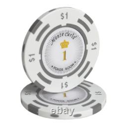 600pc 14g Clay 2-Tone Monte Carlo Poker Chip Set/With Case
