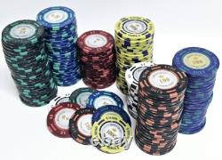 600pc 14g Clay 2-Tone Monte Carlo Poker Chip Set/With Case
