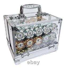 600pc 14g Clay 3-Tone Monte Carlo Poker Chip Set/With Case