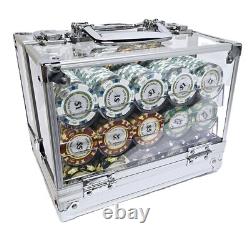 600pc 14g Clay 3-Tone Monte Carlo Poker Chip Set/With Case