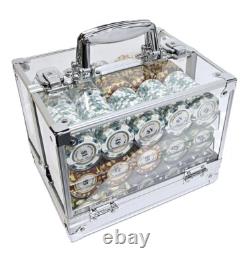 600pc 14g Clay 3-Tone Monte Carlo Poker Chip Set/With Case
