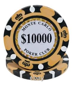 600pc 14g Clay 3-Tone Monte Carlo Poker Chip Set/With Case