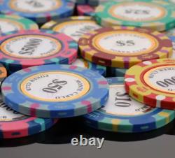 600pc 14g Clay 3-Tone Monte Carlo Poker Chip Set/With Case