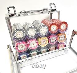 600pc 14g Clay Casino Royale Chip Set/ With Case & Trays