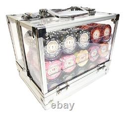 600pc 14g Clay Casino Royale Chip Set/ With Case & Trays